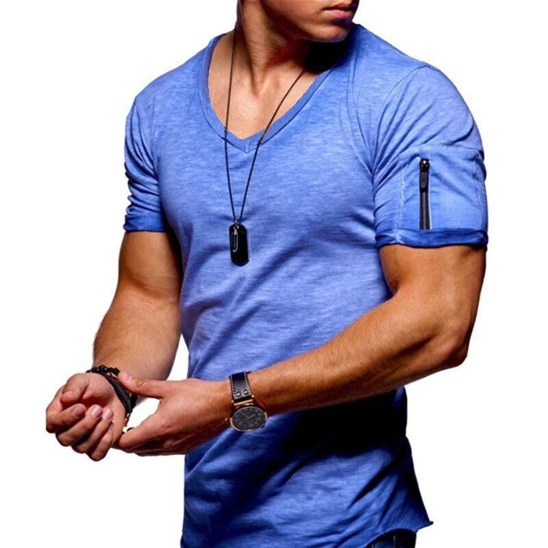 Men's Slim Fit V-Neck Short-Sleeve T-Shirt