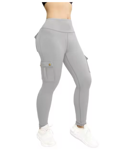 High Elastic Fitness Pants with Pockets
