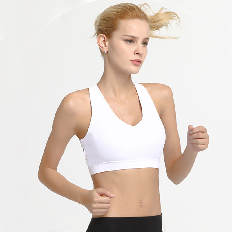 Stylish Cross-Back Sports Bra for Running and Yoga