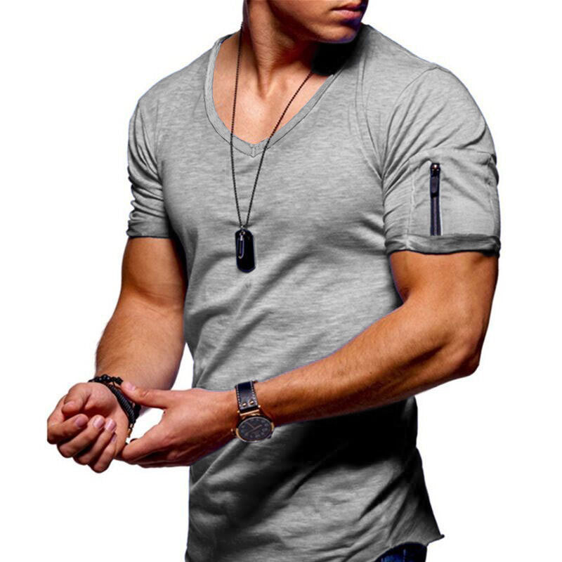 Men's Slim Fit V-Neck Short-Sleeve T-Shirt