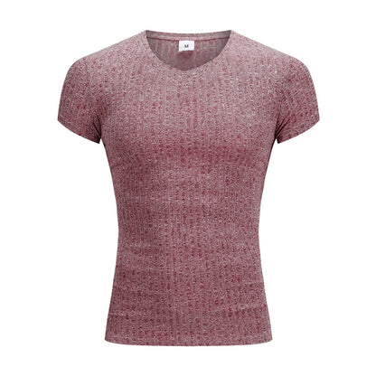 Men's Slim Fit V-Neck Fitness T-Shirt with Sports Straps