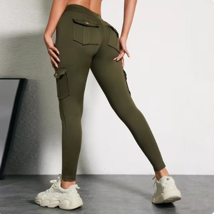 High Elastic Fitness Pants with Pockets